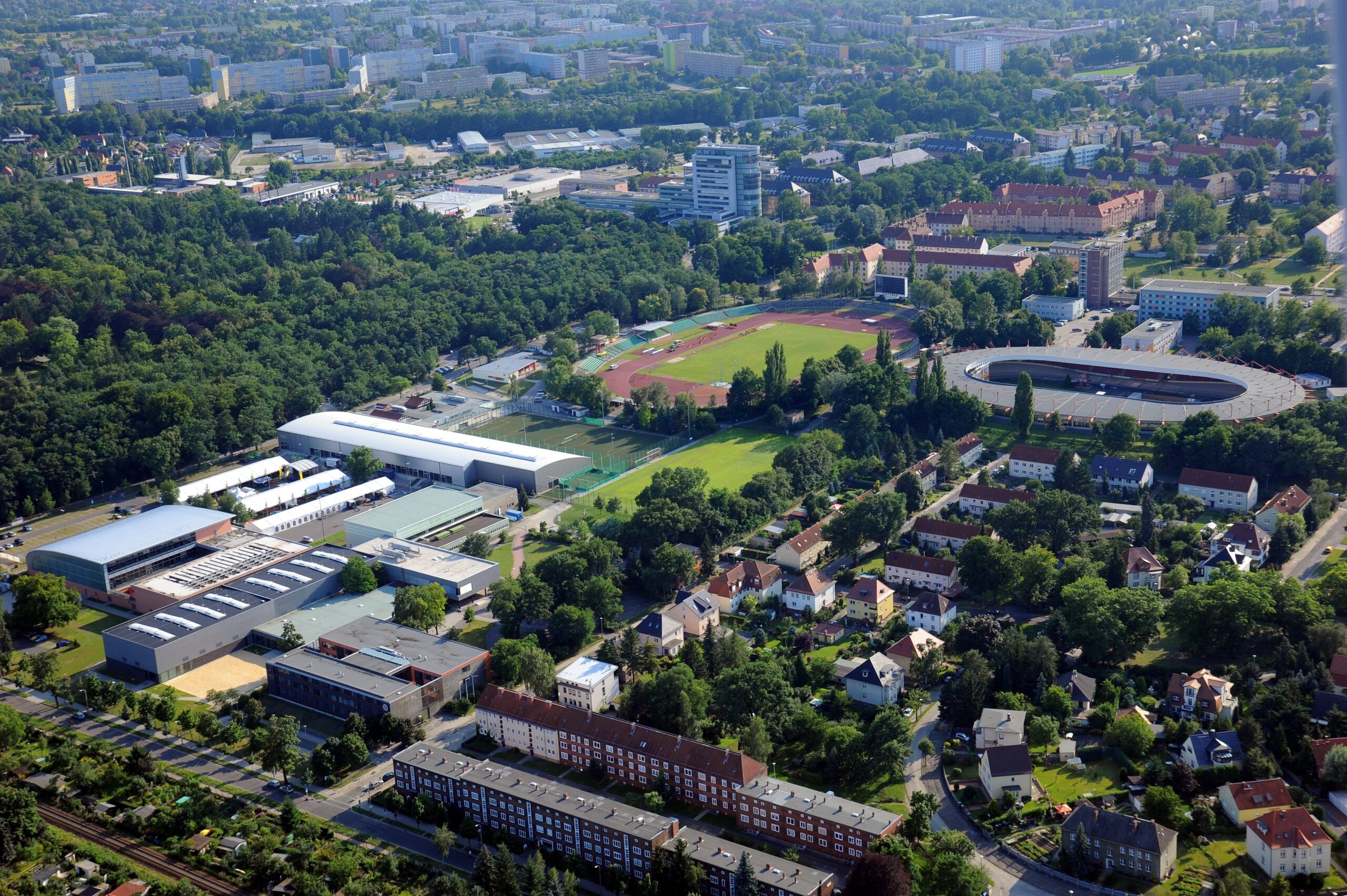 Luftaufnahme vom Sportzentrum Cottbus