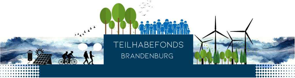 Symbolbild mit der Aufschrift "Teilhabefonds Brandenburg"