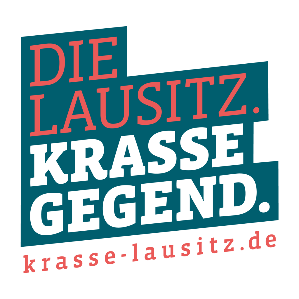 Logo mit der Aufschrift "Die Lausitz. Krasse Gegend."